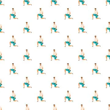 Man doing lunges with dumbbells pattern training Stock Illustration
