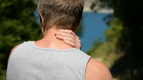 Man doing massage. Problems. Stock Footage 91737286