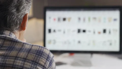 Man doing online store shopping from home. Stock Footage 224628617