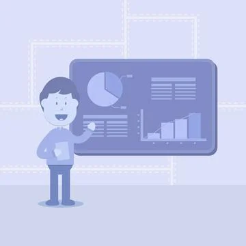 A man doing presentation. Suitable for business illustration 스톡 일러스트