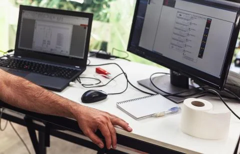 Man is Doing a Project 写真素材