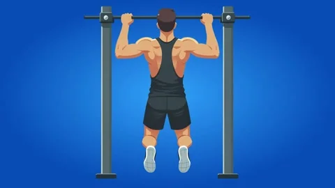 A man doing pull up animation Stock Footage 280948845