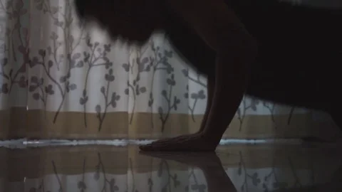 Man doing push up exercise in the room Stock-Footage 77292899