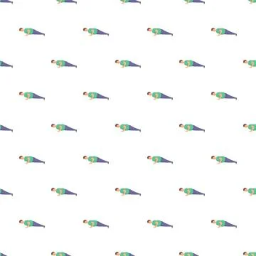 Man doing push ups seamless pattern for fitness Illustrazione stock