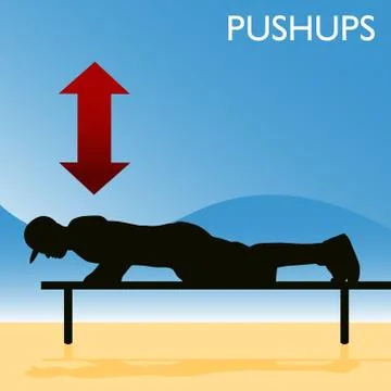 Man doing pushups Stock Illustration
