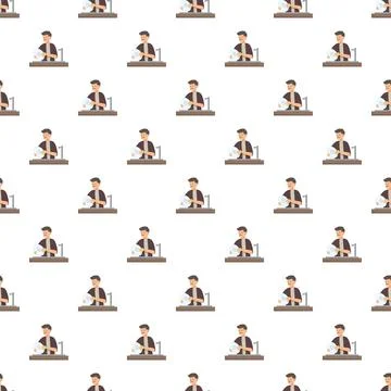 Man doing repetitive domestic work washing dishes Stock Illustration