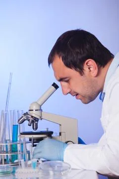 Man doing reseach Stock Photos