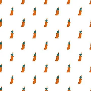 Man doing sack race jumping repeating pattern Stock Illustration