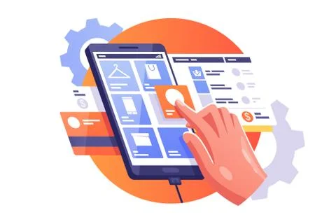 Man doing shopping Stock Illustration