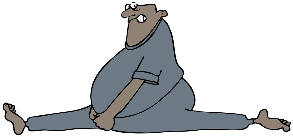 Man doing the splits Stock Illustration