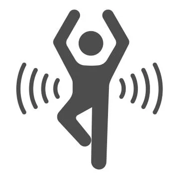Man doing sport solid icon, healthy lifestyle concept, life without drug sign on Stock Illustration