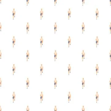 Man doing stretching exercise seamless white pattern Illustrazione stock