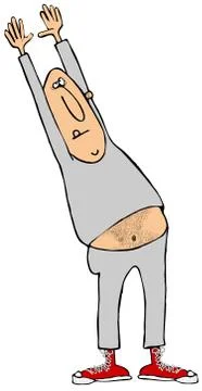 Man doing stretching exerises Stock Illustration