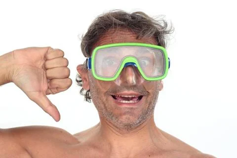 Man doing thumb down sign Stock Photos