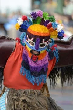 Man doing traditional dance while Quito celebrates the anniversary of its Spa Stock Photos