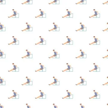 Man doing triceps dips exercise fitness pattern Stock Illustration