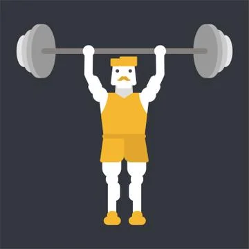Man doing weightlifting Stock Illustration
