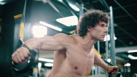 Man doing workout in gym. Stock Footage 164612405