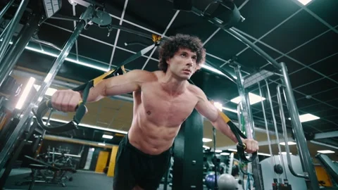 Man doing workout in gym. Stock Footage 165108174