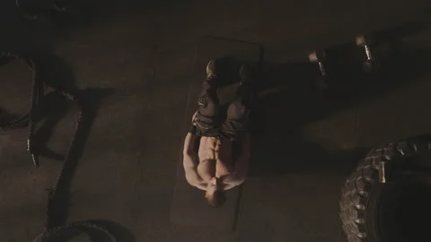 Man doing workout in the gym Stock Footage 236180954