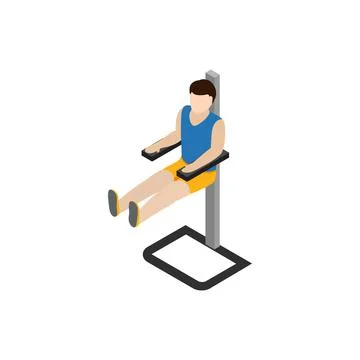 Man doing workout in gym icon, isometric 3d style Stock Illustration