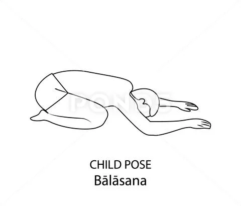 Kids Exercise Poses And Yoga Asana Set Stock Illustration