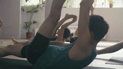 A man doing yoga asana. Stock Footage 79017389