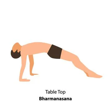 Man doing yoga asana. Table Top Pose, Bharmanasana, Vector illustration Stock Illustration