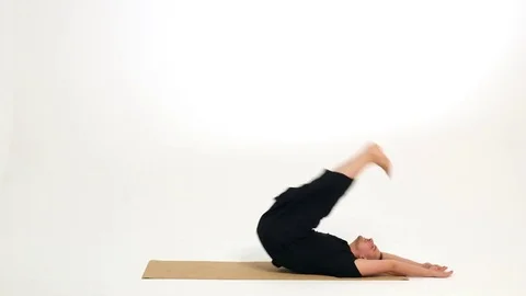 Man doing yoga Stock Footage 82651974