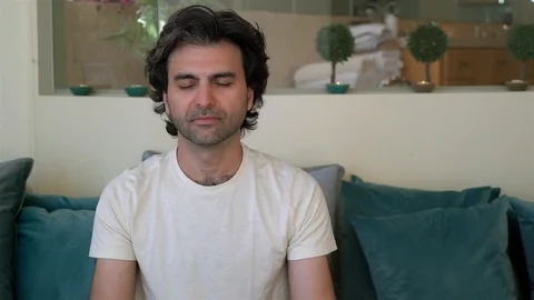 Man Doing Yoga Stock Footage 99480487