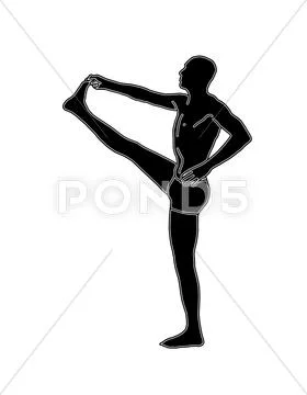Man doing yoga Stock Illustration