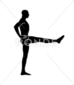 Man doing yoga Stock Illustration