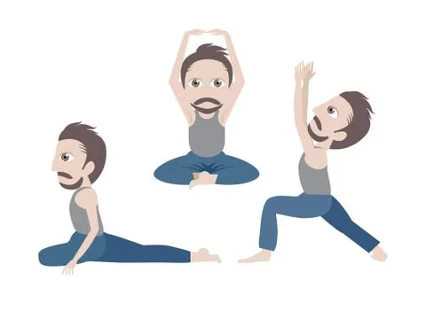 Man doing yoga Stock Illustration