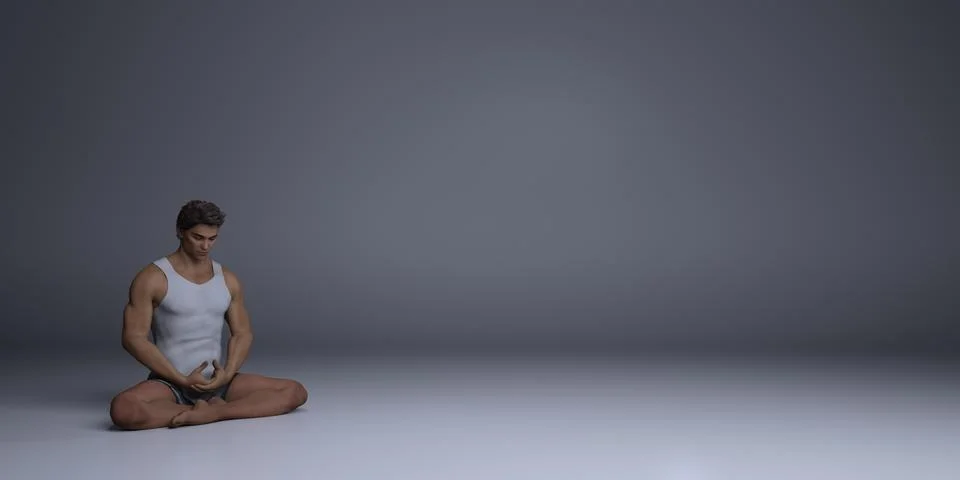 Man Doing Yoga Stock Illustration