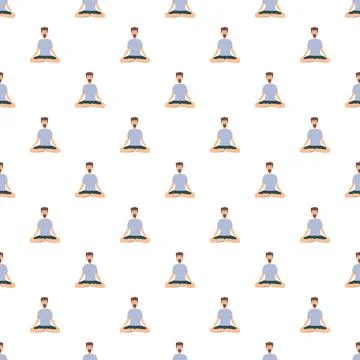 Man doing yoga lotus pose pattern repeating 스톡 일러스트