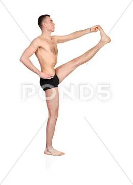 Man doing yoga Stock Photos