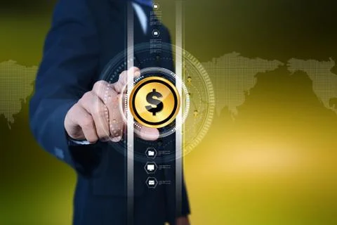 Man with dollar sign Stock Illustration
