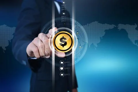 Man with dollar sign Illustrazione stock