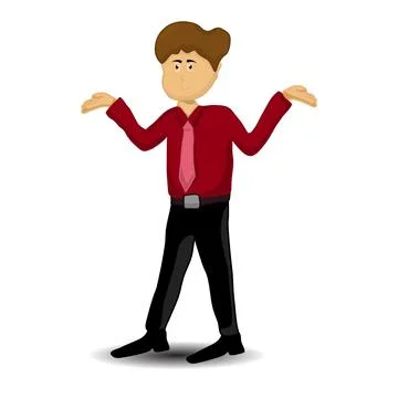 Man with dont know expression Stock Illustration