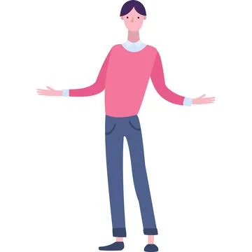 Man dont know vector shrug gesture icon Stock Illustration