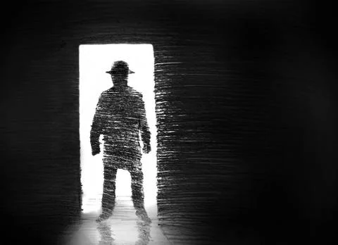 A man in the doorway Stock Illustration