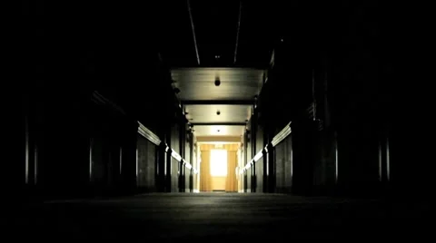 Man Down Dark Hallway Stock-Footage 8766587