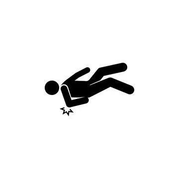 Man, down, guy, elbow, pain, icon. Element of man fall down. Premium quality Stock Illustration