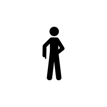 Man down, show icon. Element of man pointing icon for mobile concept and web Stock Illustration