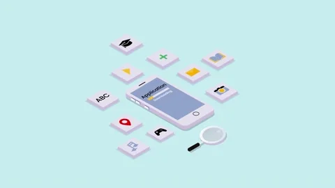 Man downloading application programs on cellphone Stock Footage 167245461