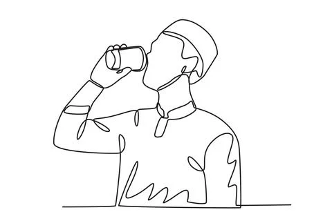 A man drank water イラスト素材