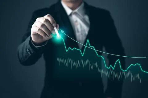 Man draw graphs and progress of business and analyze financial,and investme.. Stock Photos