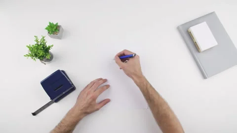 Man draw, sketch an object to be crafted Stock Footage 138062005