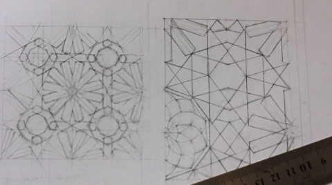 Man drawing ornament Stock Footage 34300081