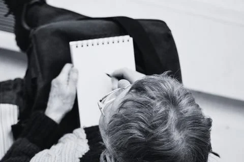 A man drawing Stock Photos